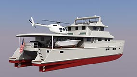 metal power catamaran super yacht