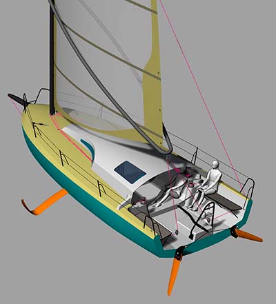shorthanded racing sail boat